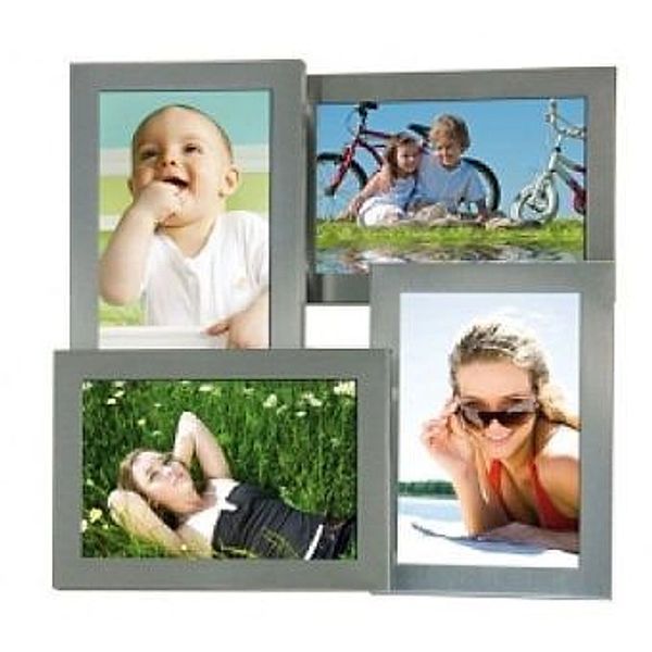 3D-Bilderrahmen Aluminium für 4 Fotos