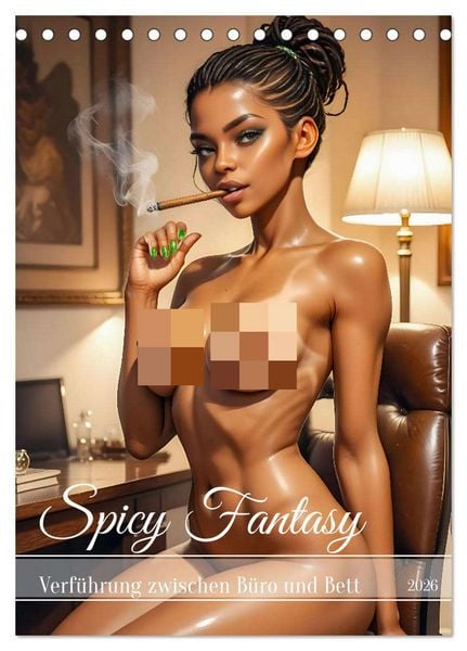 Spicy Fantasy - Verführung zwischen Büro und Bett (Tischkalender 2026 DIN A5 hoch), CALVENDO Monatskalender