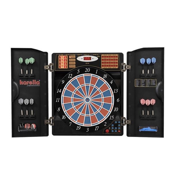 Karella - Dartautomat CB-90 inkl. 12 Darts, Ersatzspitzen, Netzteil