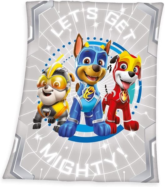 Herding 7532403035 - Paw Patrol Kuscheldecke, Polyester, grau, 130 x 160 cm