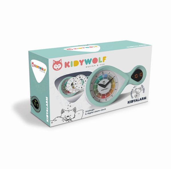 Analoger & digitaler Wecker türkis