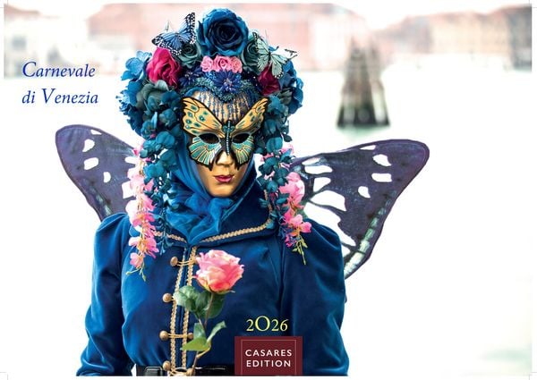 Venedig Karneval Kalender 2026 – Wandkalender | Fotokalender Italien 50x35 cm -. mit Karneval-Fotos, fantasievollen Masken und Kostümen