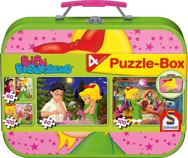 Puzzle Box Schmidt Spiele Bibi & Tina im Metallkoffer 2x60 2x100 Teile