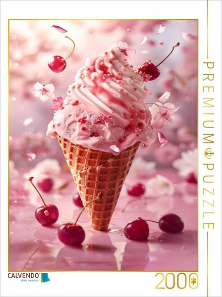 CALVENDO Puzzle Kirsch-Joghurt-Eis | 2000 Teile Lege-Größe 90x67cm Foto-Puzzle für glückliche Stunden