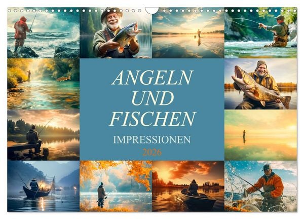 Angeln und Fischen Impressionen (Wandkalender 2026 DIN A3 quer), CALVENDO Monatskalender