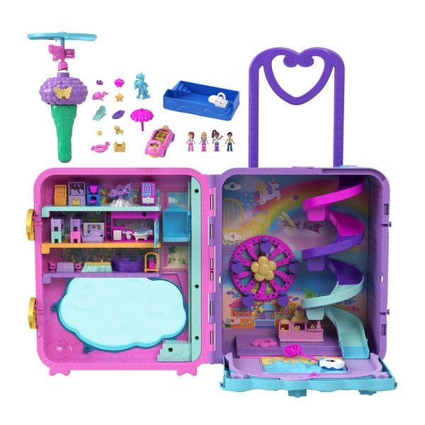 Polly Pocket Puppen Pollyville Urlaub im Rollkoffer Spielset