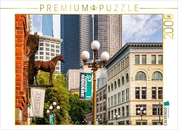 CALVENDO Puzzle Historischer Pioneer Square District in Seattle | 2000 Teile Lege-Größe 90x67cm Foto-Puzzle für glückliche Stunden