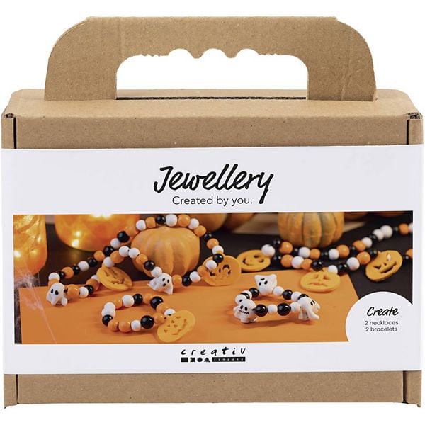 Creativ Company Mini Kreativ Set Schmuck, Halskette und Armband, Halloween Farben