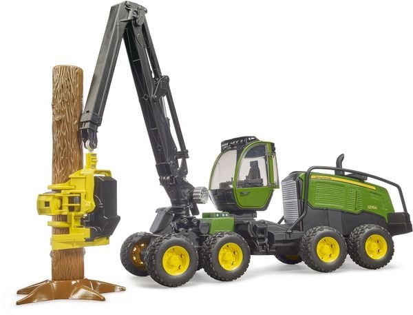 bruder 02135 John Deere 1270G Harvester mit Baumstamm