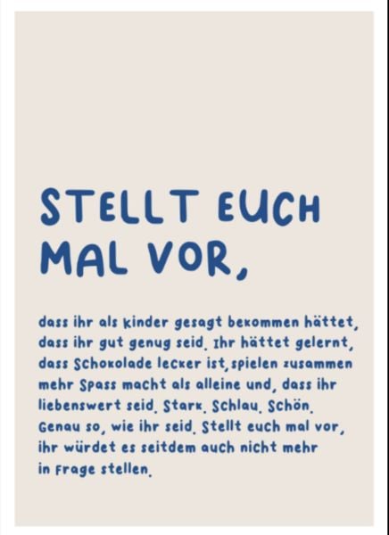 Poster Stellt euch mal vor - 30x40