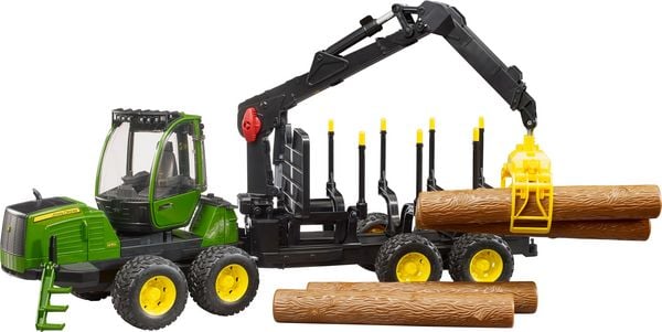 Bruder - John Deere 1210E - Rückzug mit 4 Baumstämmen und Holzgreifer
