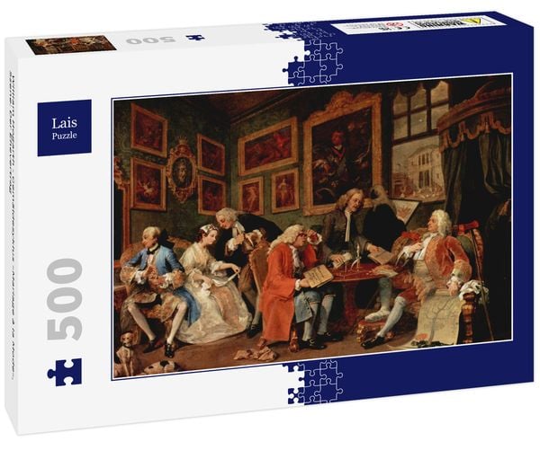 Lais Puzzle William Hogarth - Gemäldezyklus »Mariage à la Mode«, Szene: Der Ehevertrag 500 Teile