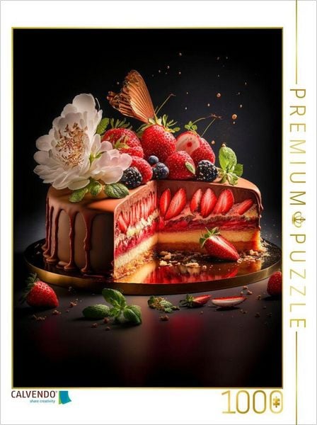 CALVENDO Puzzle Torta alle fragole | 1000 Teile Lege-Größe 64x48cm Foto-Puzzle für glückliche Stunden