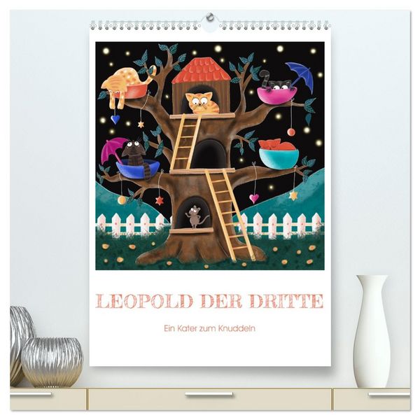 Leopold der Dritte - Ein Kater zum Knuddeln (hochwertiger Premium Wandkalender 2026 DIN A2 hoch), Kunstdruck in Hochglanz