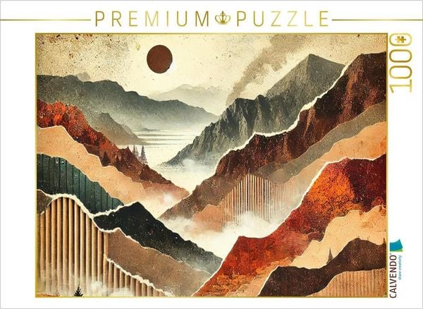 CALVENDO Puzzle Herbstzauber - Mystischer Wald als KI-generierte Collage auf HD-Leinwand und Puzzle | 1000 Teile Lege-Größe 64x48cm Foto-Puzzle für glückliche Stunden