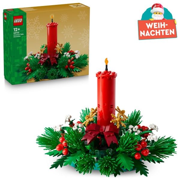 LEGO 40743 Weihnachtsgesteck, Spielzeug für Mädchen und Jungen, DIY Set