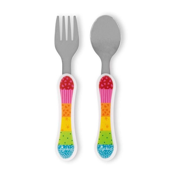 sigikid 24870 - Besteck-Set Hase Rainbow Rabbit Kinderbunt