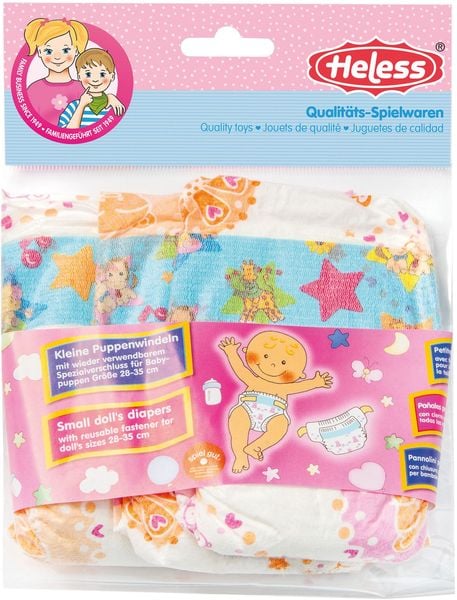 Puppenwindeln, klein, 3 Stück, Gr. 28-35 cm