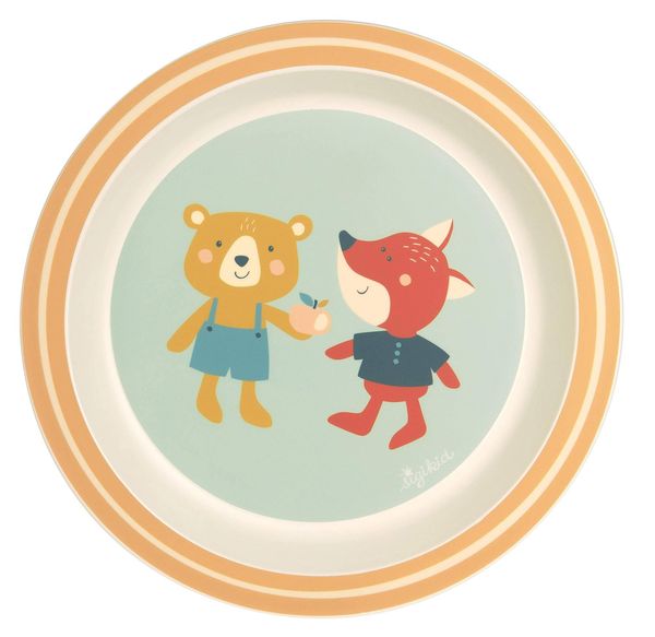 sigikid 25360 - Kinderteller Bär & Fuchs aus der Serie: 4 Freunde, Geschirr für Kinder