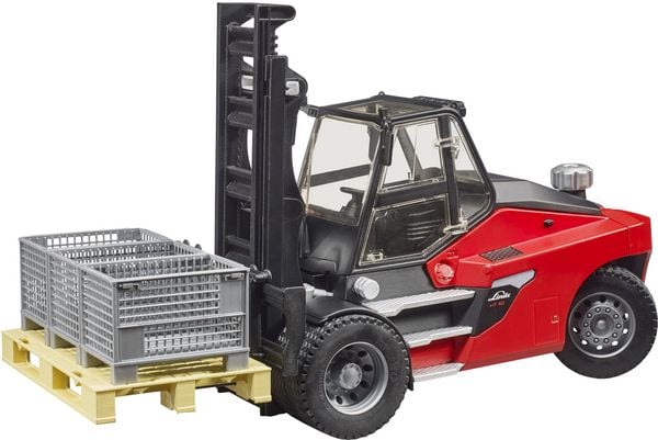 bruder 02513 Linde HT160D Stapler mit Palette und 3 Gitterboxen