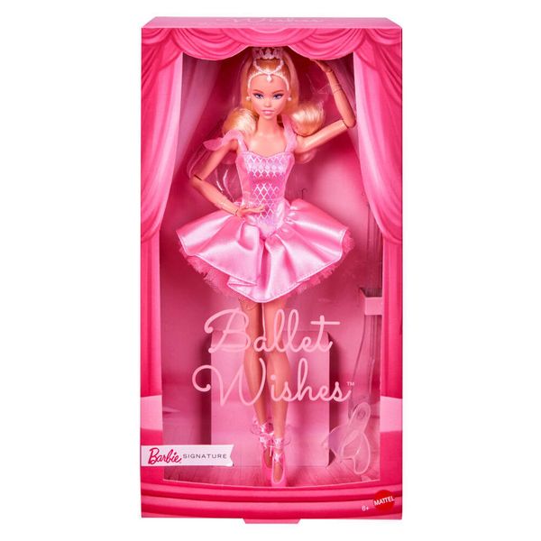 Barbie Signature Ballet Wishes Puppe, Sammelfigur-Modepuppe in seidigem, rosafarbenem Tutu