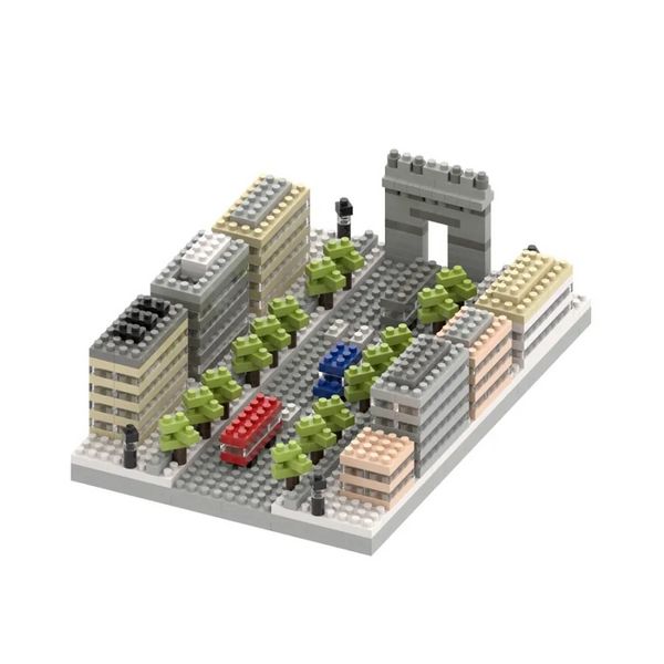 BRIXIES 200167 - Avenue des Champs-Élysées, 3D Konstruktionsbausatz aus Ministeinen, 374 Teile