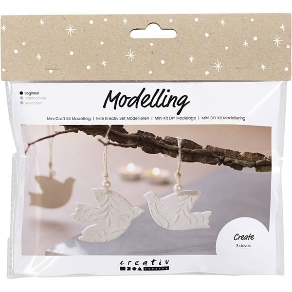 Creativ Company Mini Kreativ Set Modellieren, Tauben, Creme