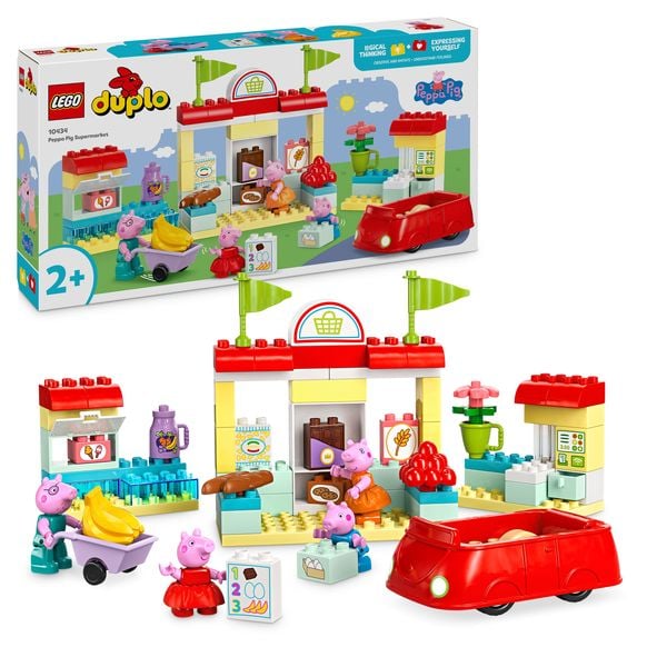 LEGO DUPLO Peppa Pig 10434 Peppas Supermarkt, Kinder Spielzeug ab 2