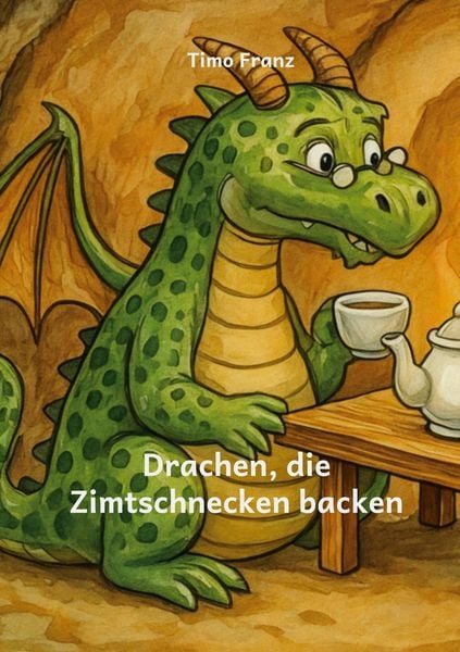 Drachen, die Zimtschnecken backen