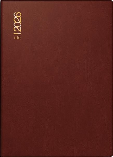 Rido/idé 7013002296 | Taschenkalender Mod. perfect/Technik I 2026 | A6, Kunststoff, bordeaux