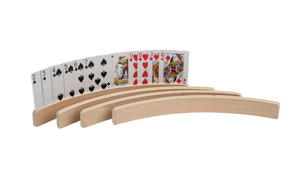 Philos 6698 - Spielkartenhalter aus Holz, 35 cm, 4er Set, ohne Spielkarten, Holz 100%