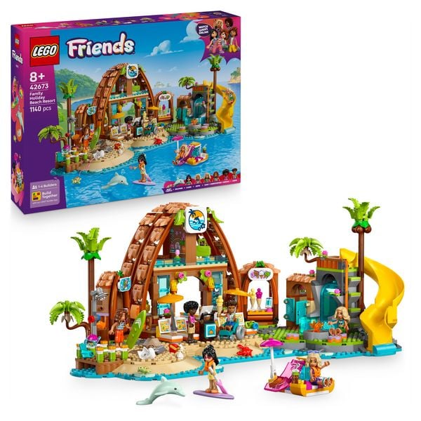 LEGO Friends 42673 Familienurlaub im Strandresort, Spielzeug Figuren Set