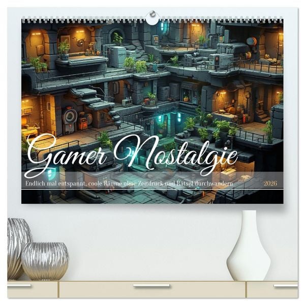 Gamer Nostalgie (hochwertiger Premium Wandkalender 2026 DIN A2 quer), Kunstdruck in Hochglanz