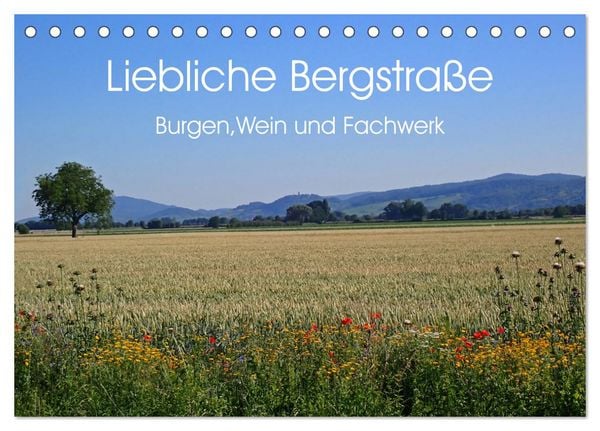 Liebliche Bergstraße - Burgen, Wein und Fachwerk (Tischkalender 2026 DIN A5 quer), CALVENDO Monatskalender