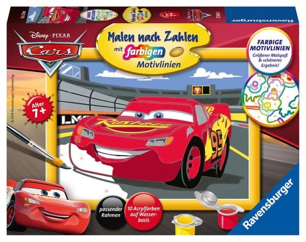 CreArt, Malen nach Zahlen Kinder Disney / Pixar Cars - Lightning McQueen