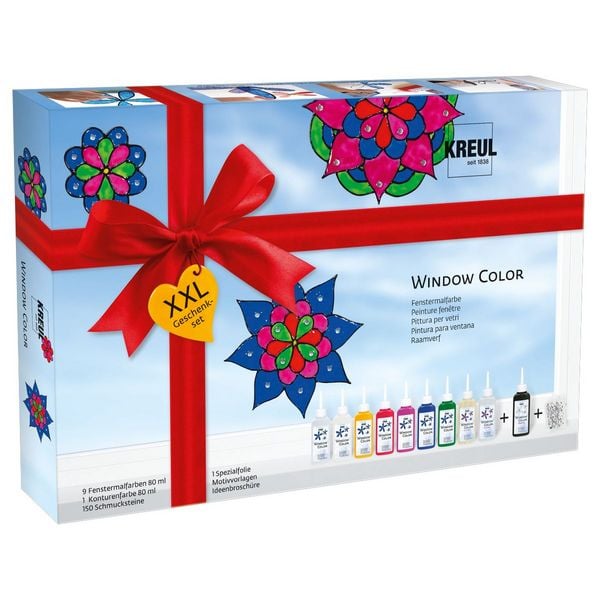 KREUL Window Color Set XXL Geschenkset 10 x 80 ml