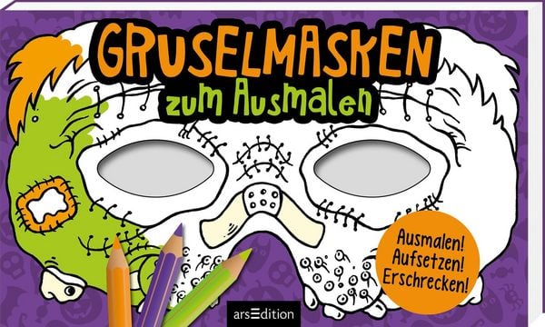 Gruselmasken zum Ausmalen