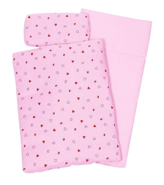 goki Puppenbettzeug, Puppen Bettwäsche Herz/Krone