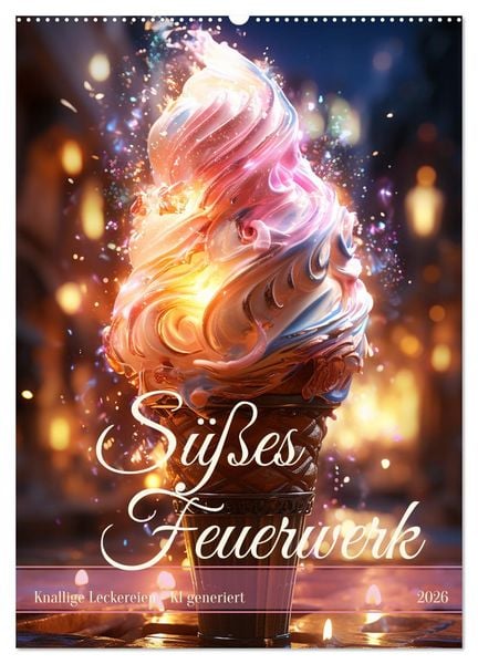 Süßes Feuerwerk (Wandkalender 2026 DIN A2 hoch), CALVENDO Monatskalender