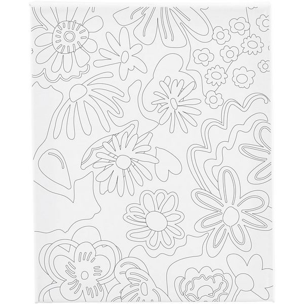 Creativ Company Mal-Leinwand mit Aufdruck, Blumen, T 1,6 cm, Größe 24x30 cm, 360 g, 1 Stk