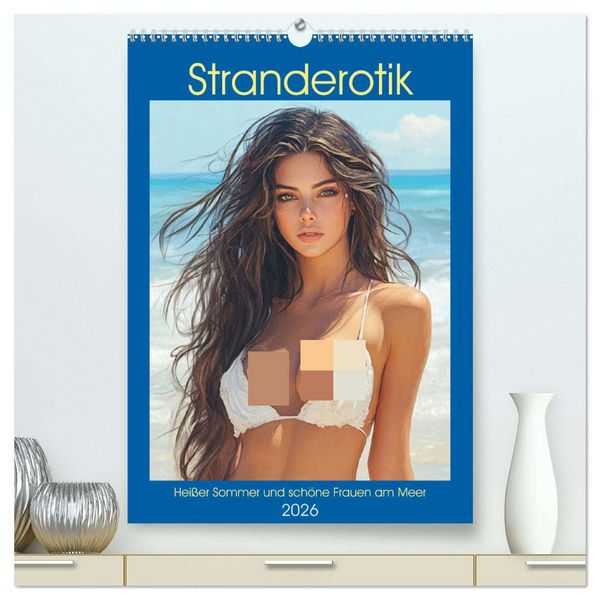 Stranderotik. Heißer Sommer und schöne Frauen am Meer (hochwertiger Premium Wandkalender 2026 DIN A2 hoch), Kunstdruck in Hochglanz