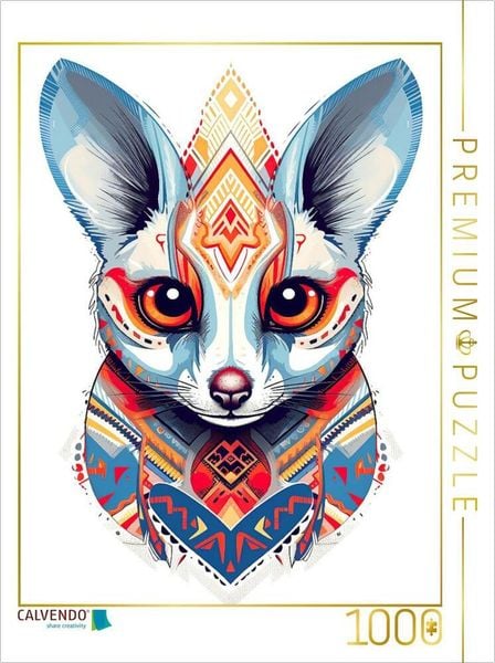 CALVENDO Puzzle Katta Lemur im Tattoo Design | 1000 Teile Lege-Größe 64x48cm Foto-Puzzle für glückliche Stunden