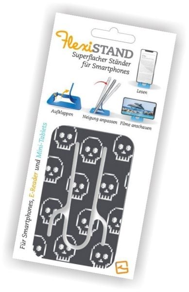 Flexistand Skull - superflacher Aufsteller für Smartphones und Mini-Tablets, Handyhalter