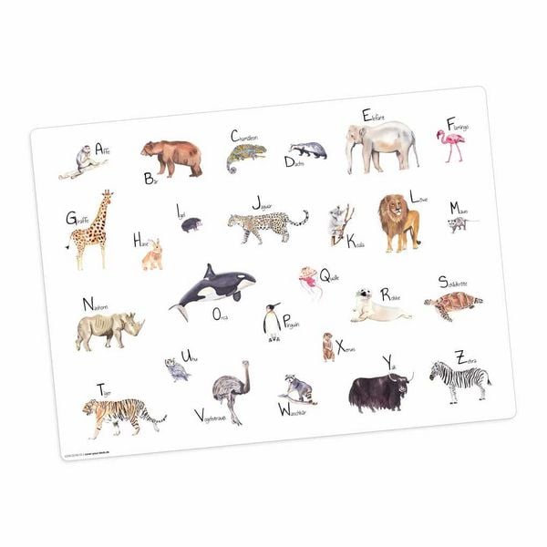 Tischsetmacher Tischset Tier ABC , aus hochwertigem Vinyl, 44 x 32 cm