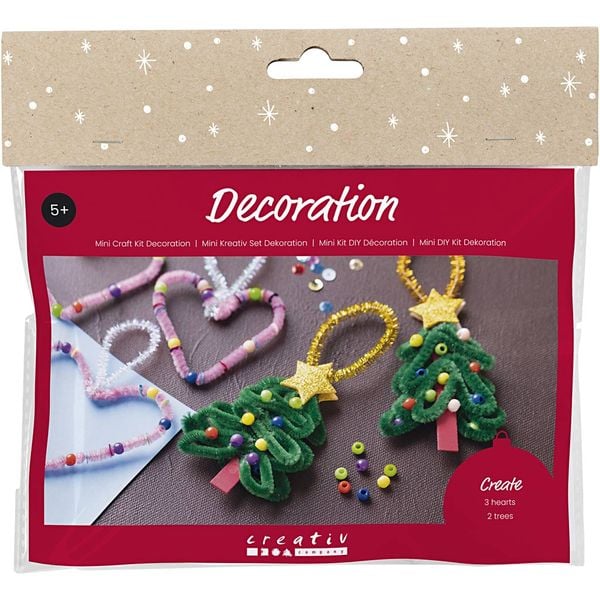 Creativ Company Mini Kreativ Set Dekoration, Herzen und Weihnachtsbäume