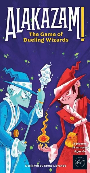 Alakazam! the Game of Dueling Wizards - Fast-Paced and Magical Card Game for Two Players - Great for Ages 6+ - Includes Two Fully Contained Game Cards - Travel-Ready Game Cards