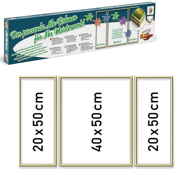 Malen nach Zahlen - Alurahmen Triptychon 50 x 80 cm