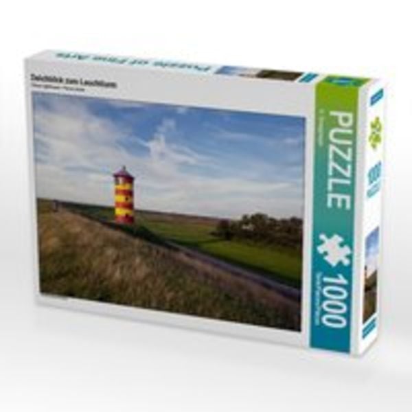 CALVENDO Puzzle Deichblick zum Leuchtturm 1000 Teile Lege-Größe 64 x 48 cm Foto-Puzzle Bild von H. Dreegmeyer