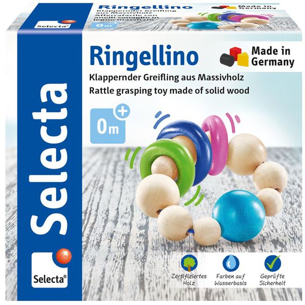 Schmidt Spiele - Selecta - Ringellino, klappernder Greifling, 8,5 cm