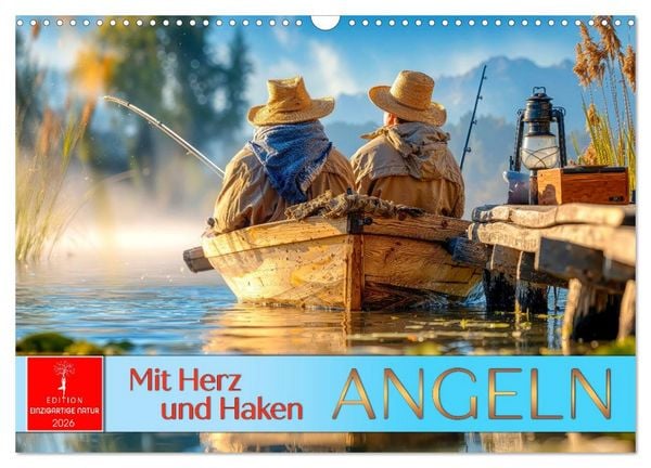 Angeln mit Herz und Haken (Wandkalender 2026 DIN A3 quer), CALVENDO Monatskalender